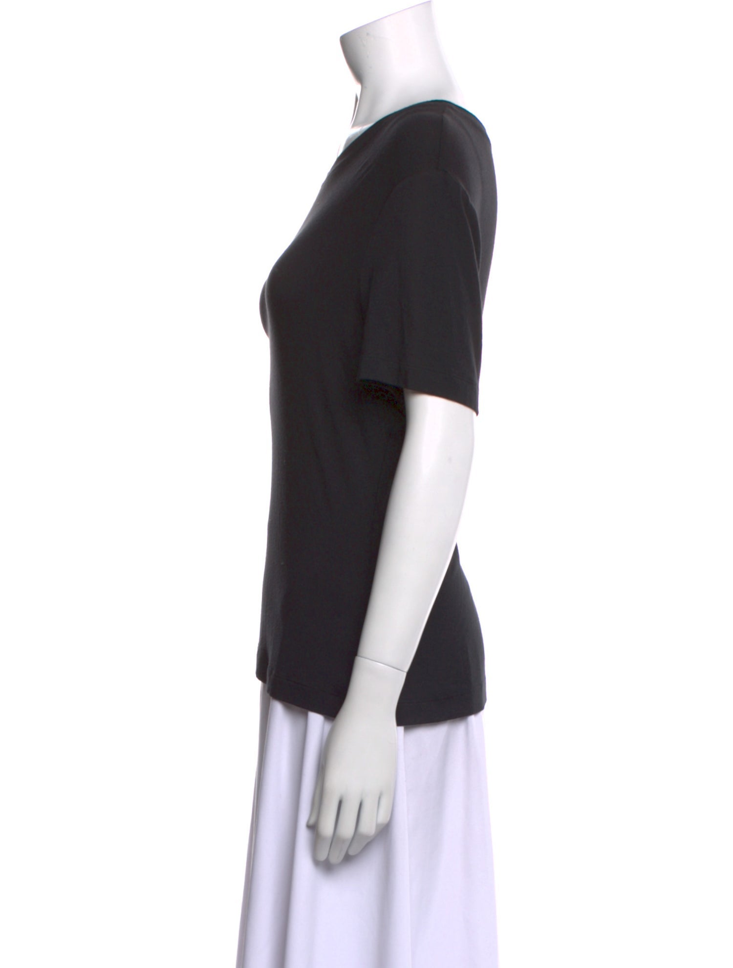 St. John Caviar Scoop Neck Short Sleeve T-Shirt