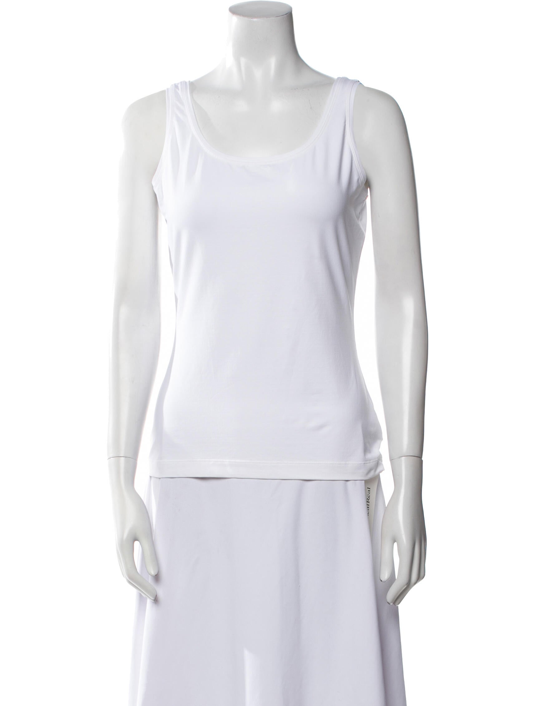 St. John Caviar Scoop Neck Sleeveless Top