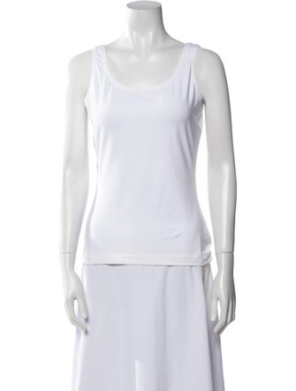 St. John Caviar Scoop Neck Sleeveless Top
