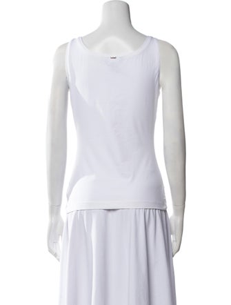 St. John Caviar Scoop Neck Sleeveless Top