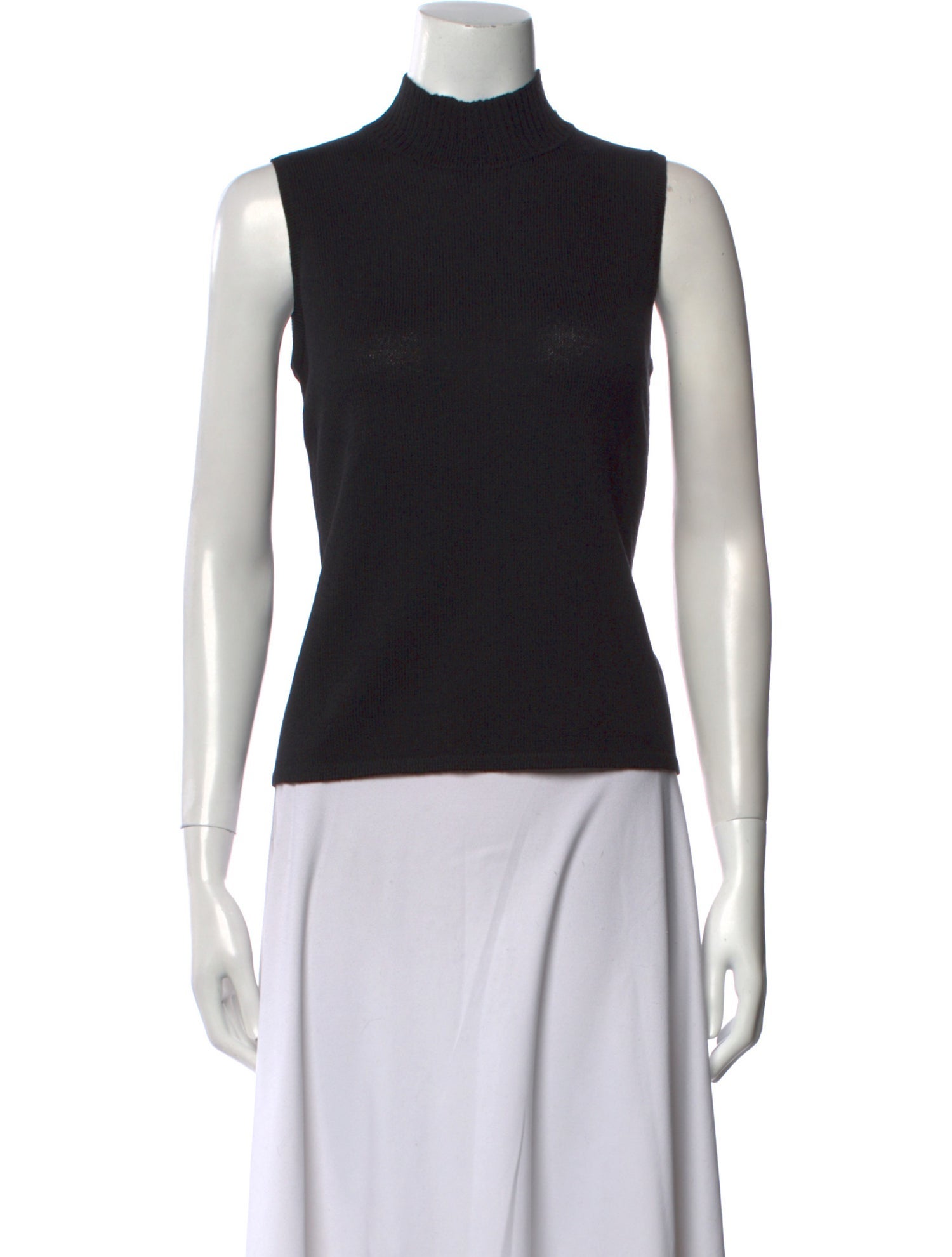 St. John Caviar Wool Mock Neck Top w/ Tags