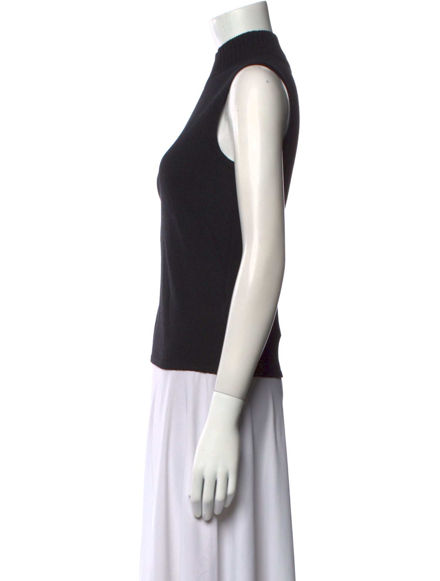 St. John Caviar Wool Mock Neck Top w/ Tags