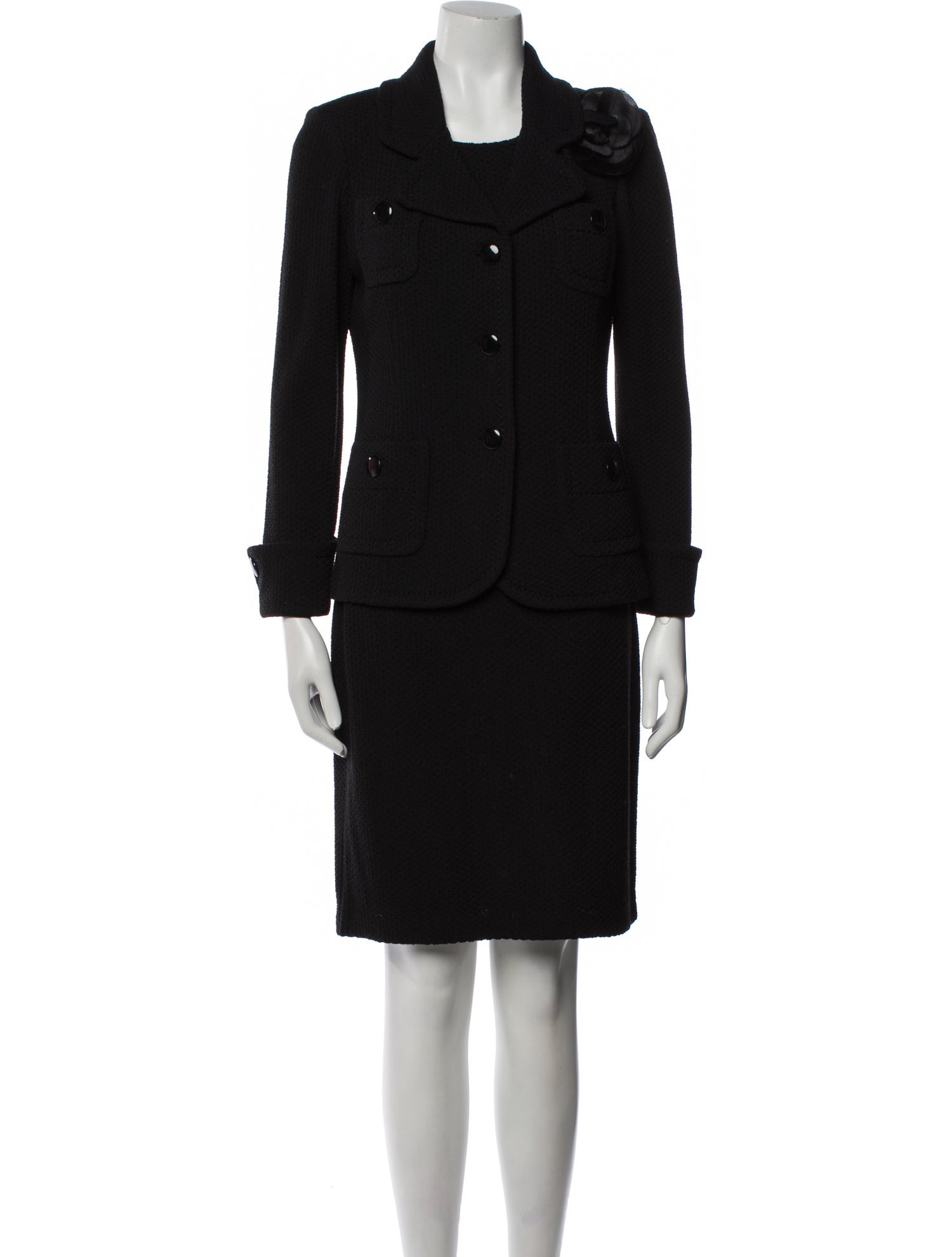 St. John Caviar Wool Dress Set