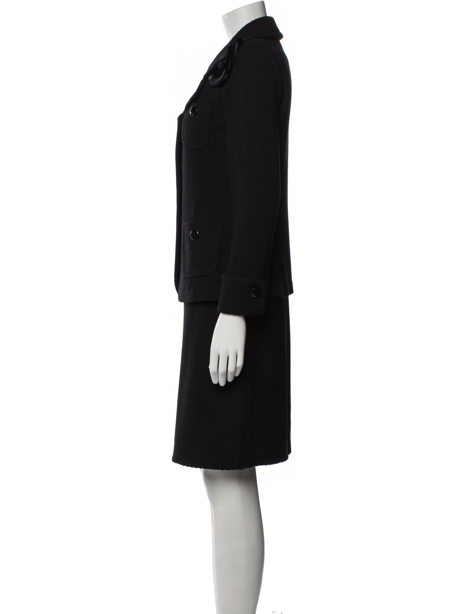 St. John Caviar Wool Dress Set