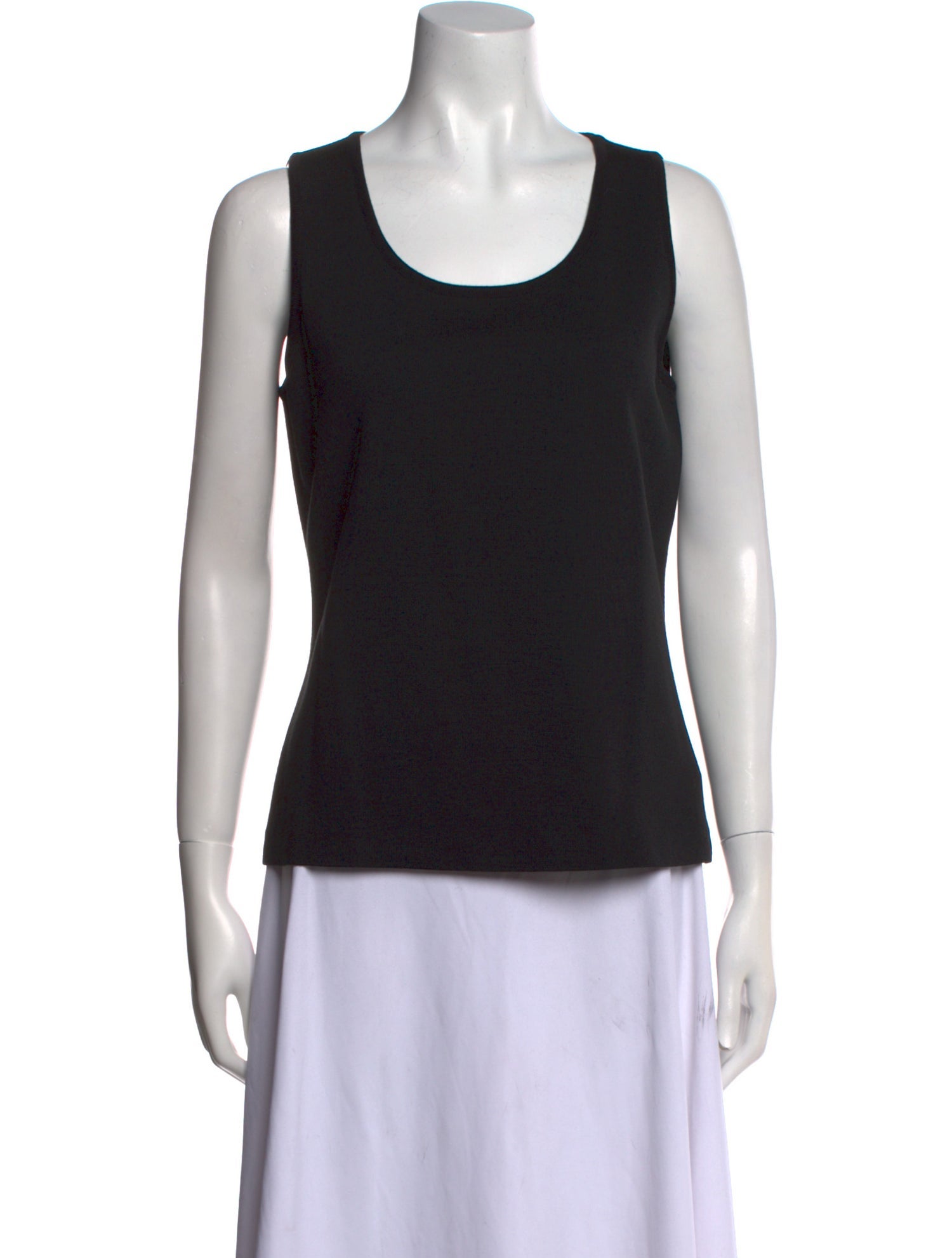 St. John Caviar Scoop Neck Sleeveless Top