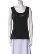 St. John Caviar Scoop Neck Sleeveless Top