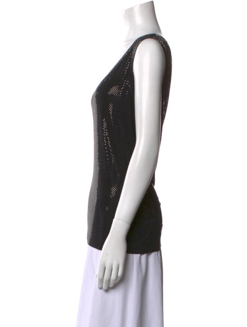 St. John Caviar Scoop Neck Sleeveless Top