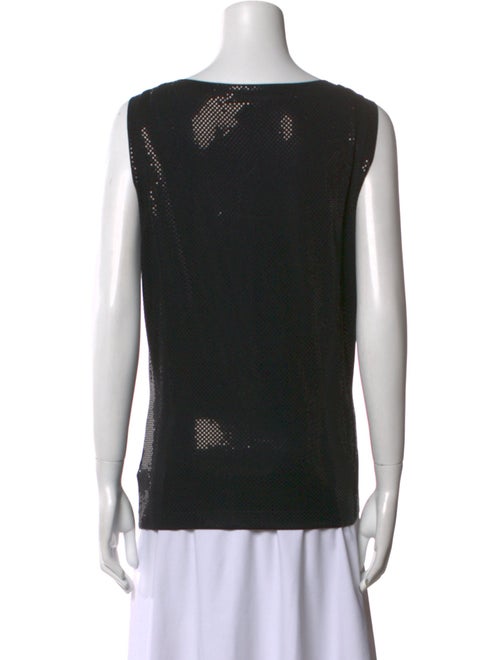 St. John Caviar Scoop Neck Sleeveless Top