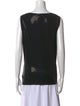 St. John Caviar Scoop Neck Sleeveless Top