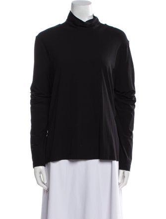 St. John Caviar Turtleneck Long Sleeve Sweatshirt