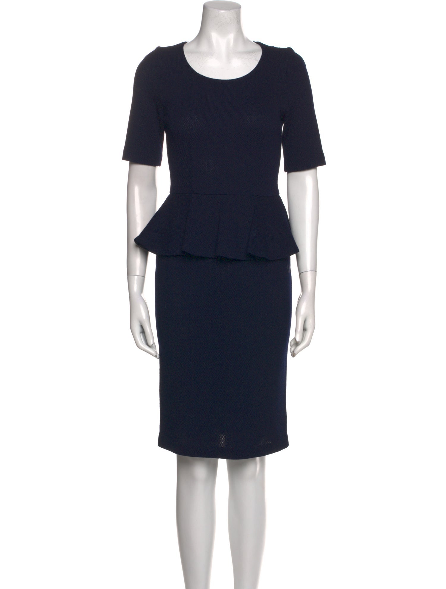St. John Caviar Wool Knee-Length Dress