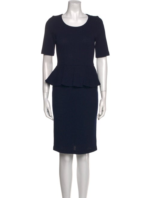 St. John Caviar Wool Knee-Length Dress