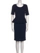 St. John Caviar Wool Knee-Length Dress