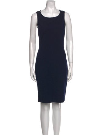 St. John Caviar Scoop Neck Knee-Length Dress