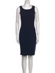 St. John Caviar Scoop Neck Knee-Length Dress