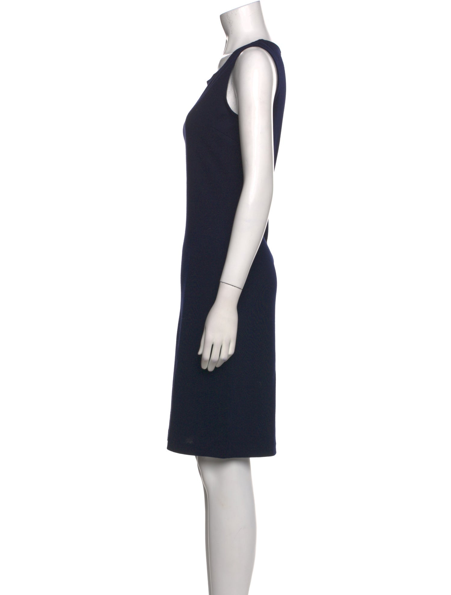 St. John Caviar Scoop Neck Knee-Length Dress