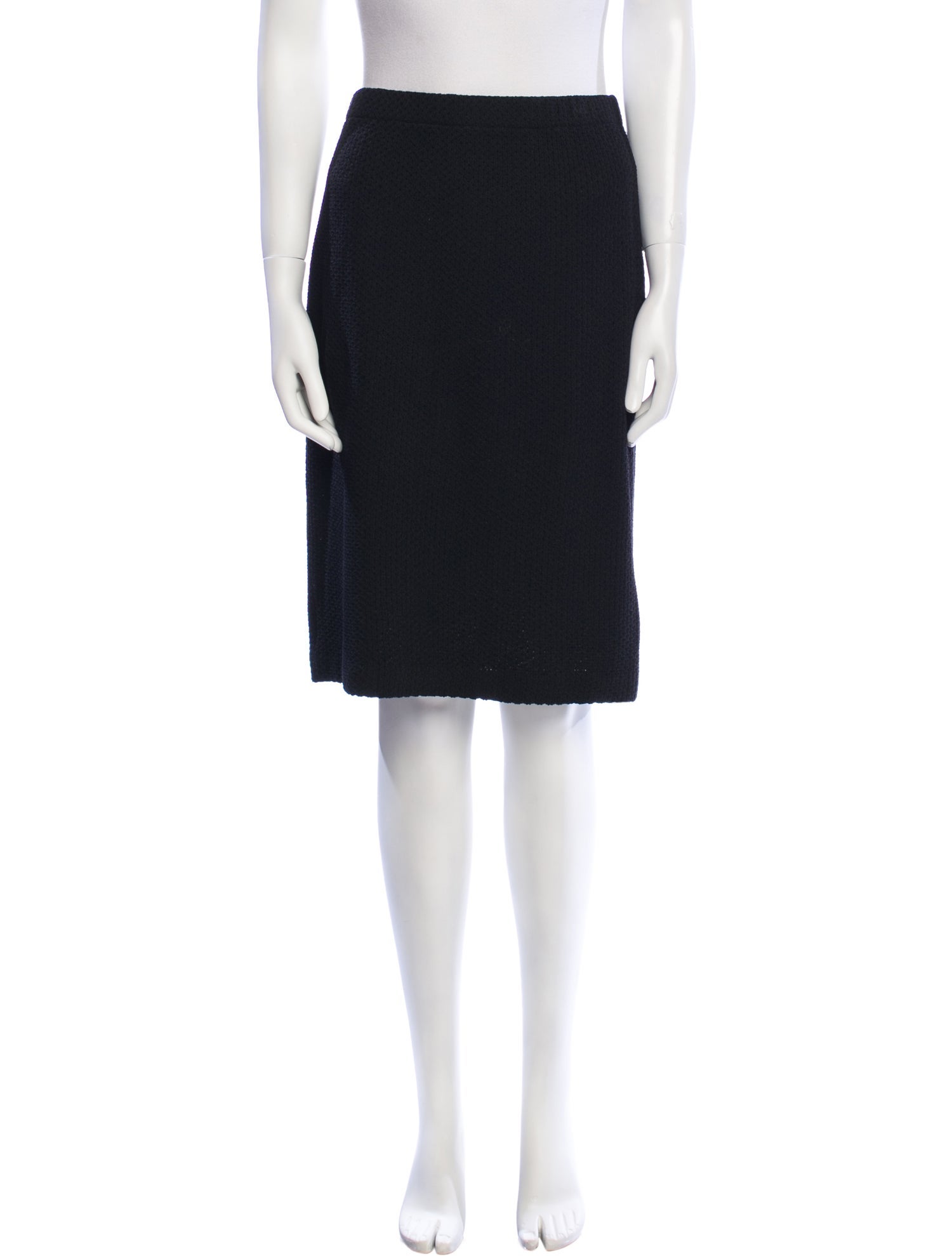 St. John Caviar Wool Knee-Length Skirt