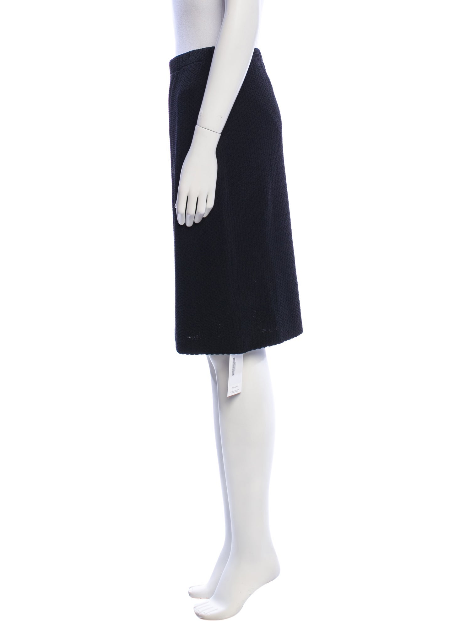 St. John Caviar Wool Knee-Length Skirt