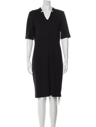 St. John Caviar Wool Knee-Length Dress