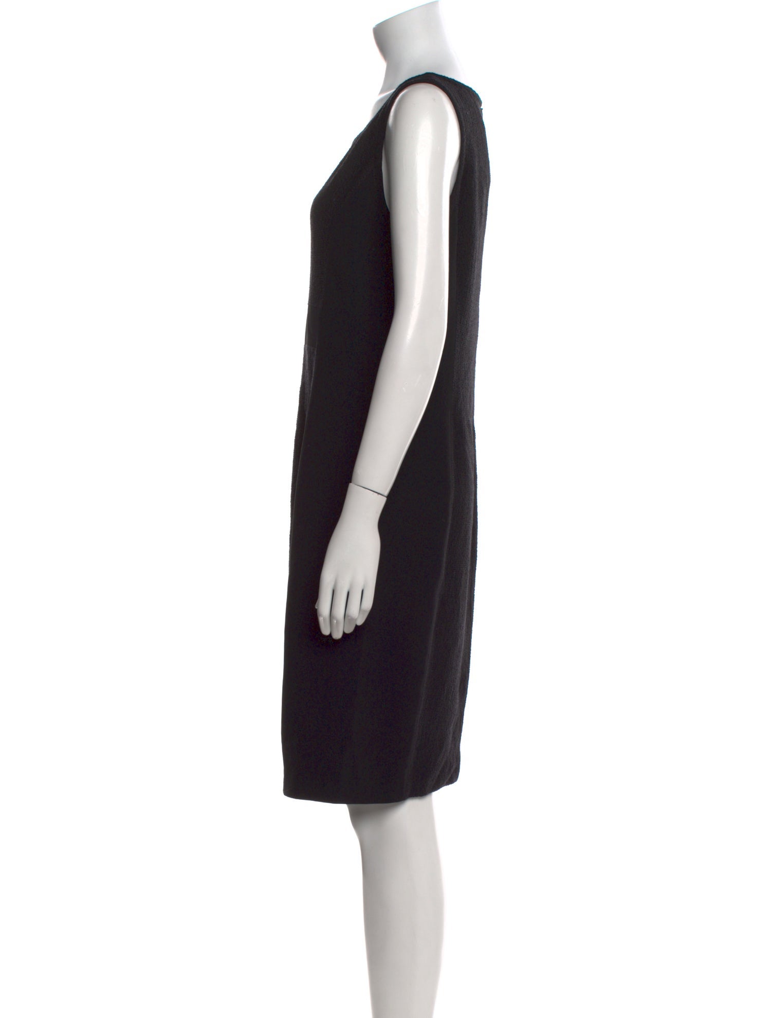 St. John Caviar Wool Knee-Length Dress