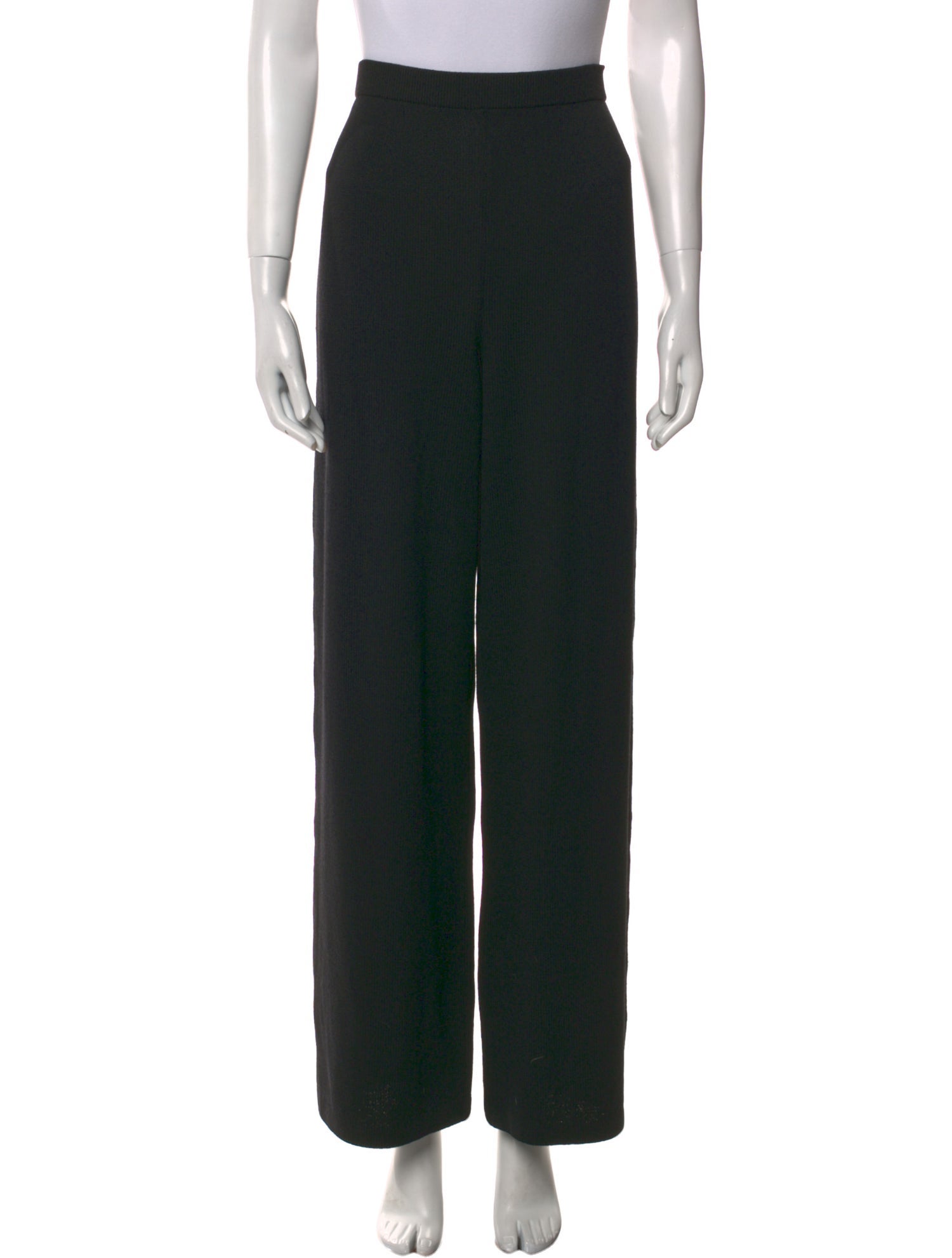 St. John Caviar Wool Wide Leg Pants
