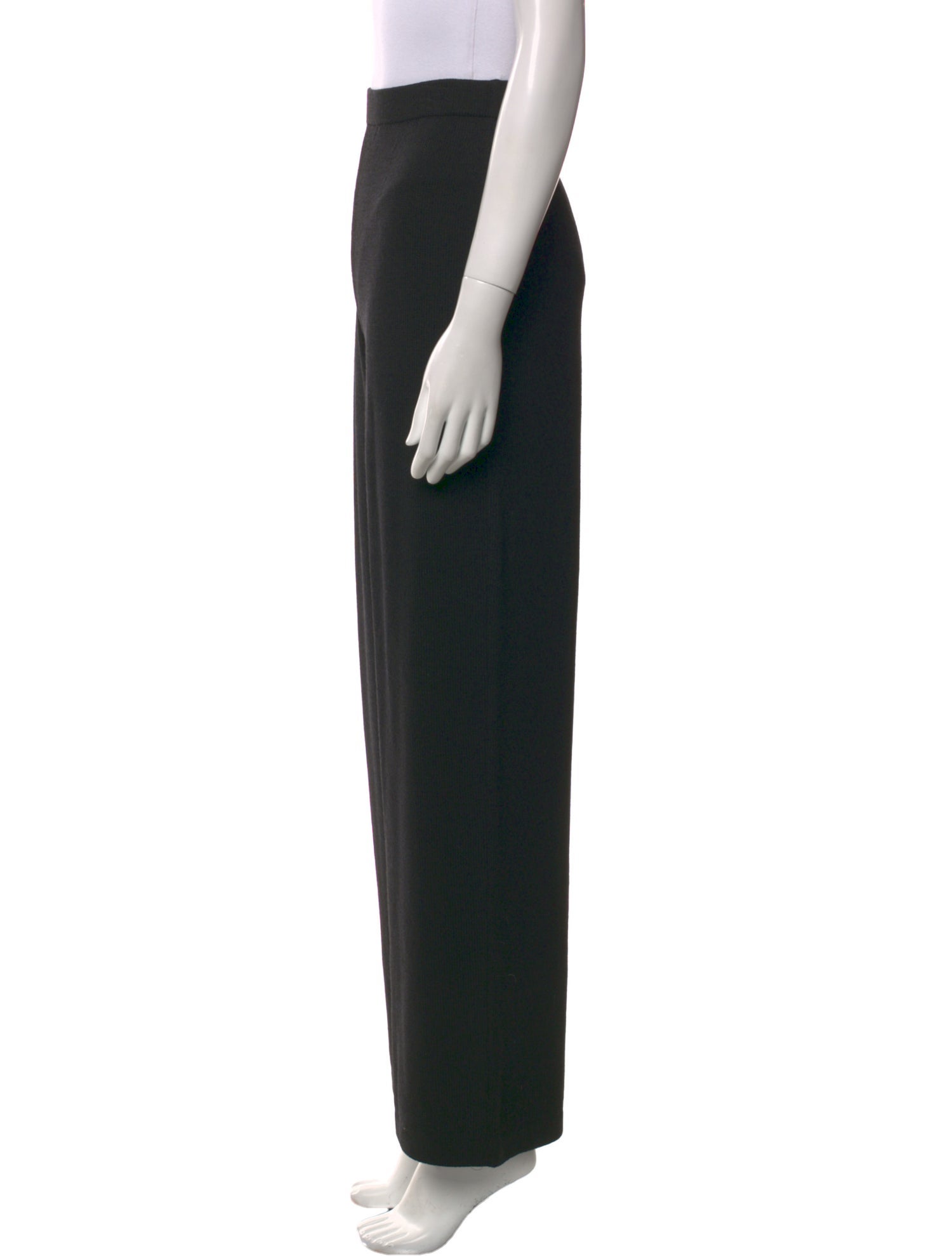 St. John Caviar Wool Wide Leg Pants