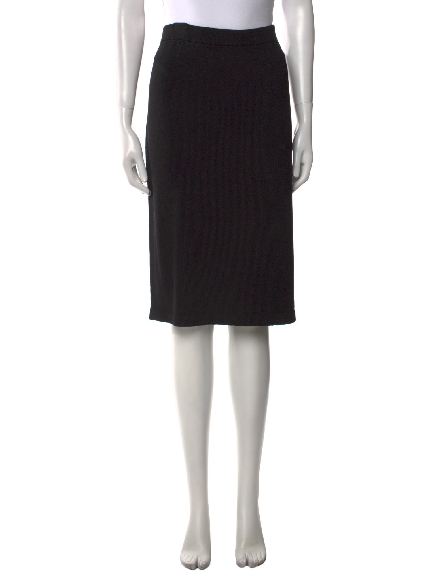 St. John Caviar Wool Knee-Length Skirt