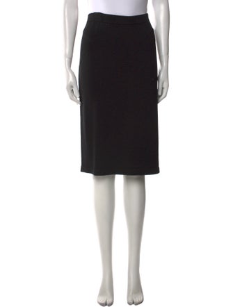 St. John Caviar Wool Knee-Length Skirt