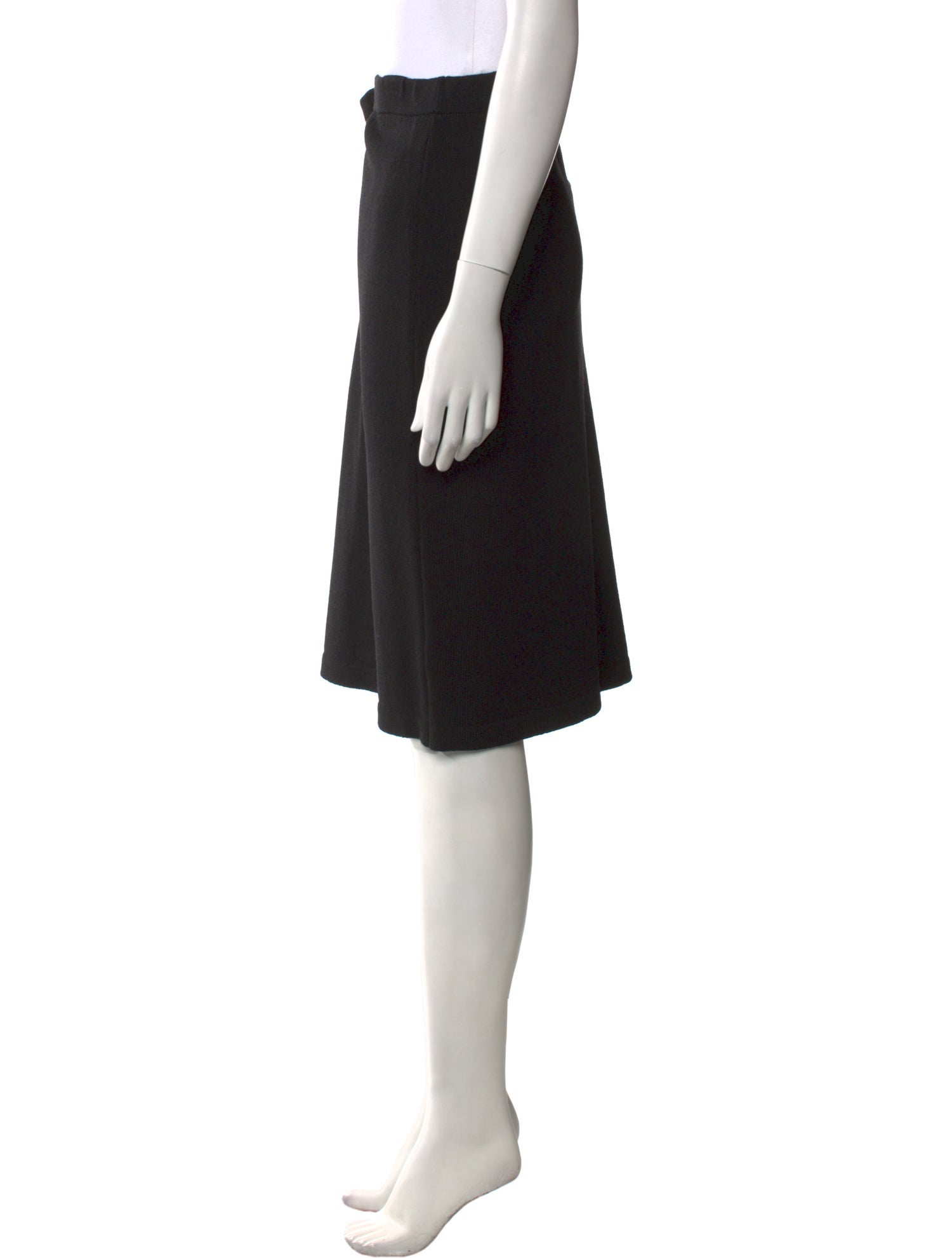 St. John Caviar Wool Knee-Length Skirt
