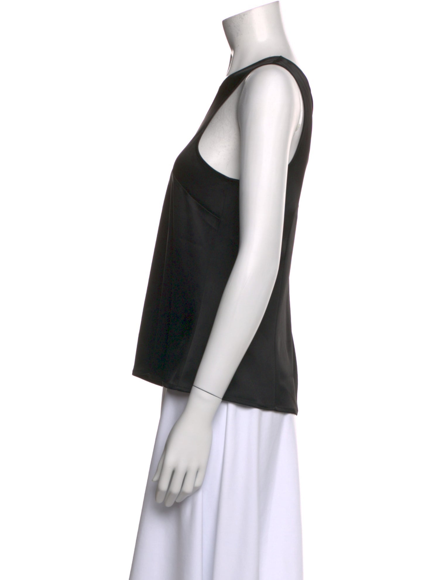 St. John Caviar Square Neckline Sleeveless Top w/ Tags