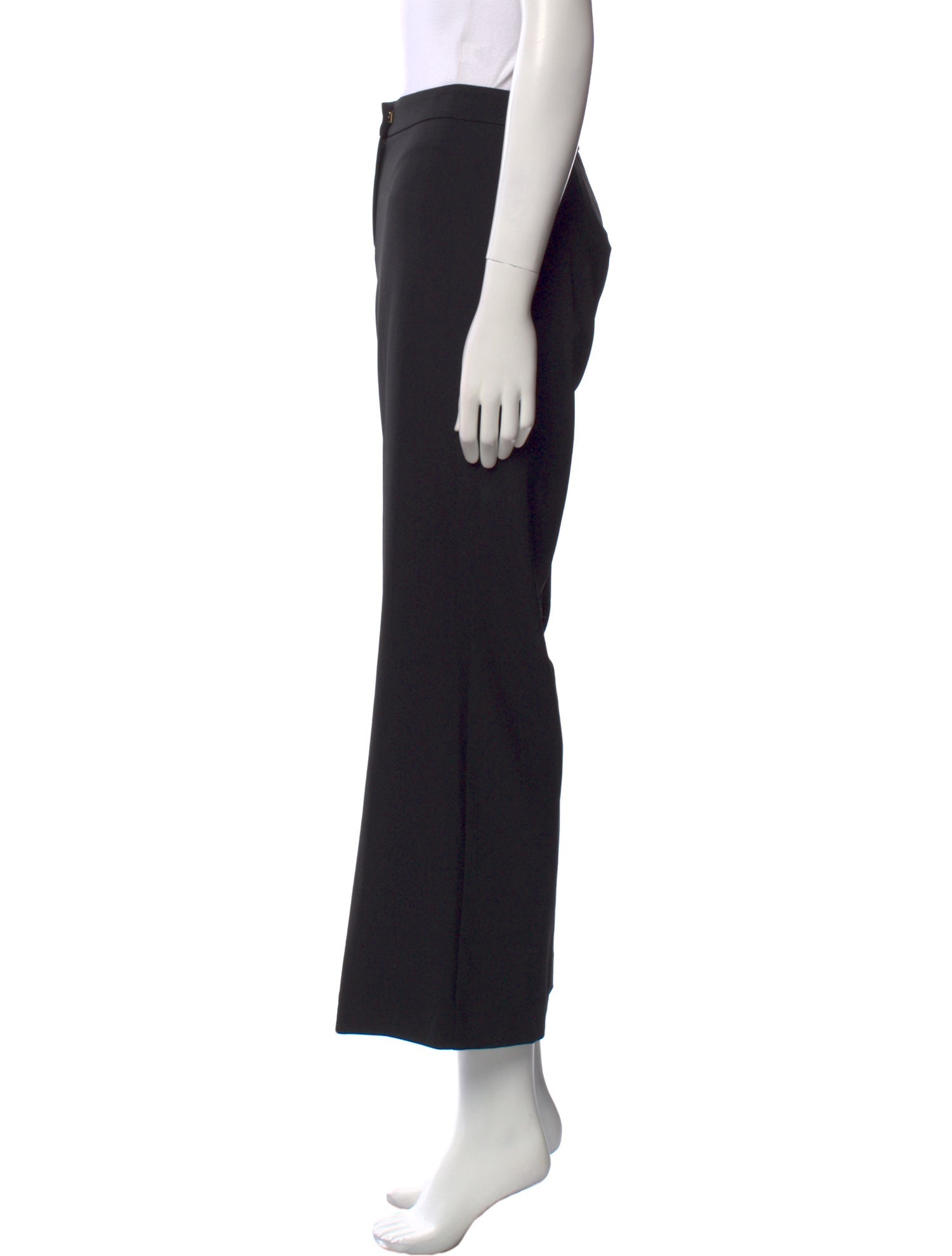St. John Caviar Wool Wide Leg Pants