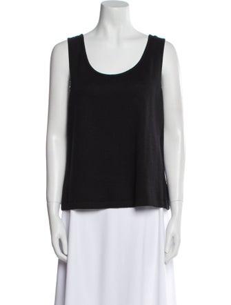 St. John Caviar Wool Scoop Neck Top