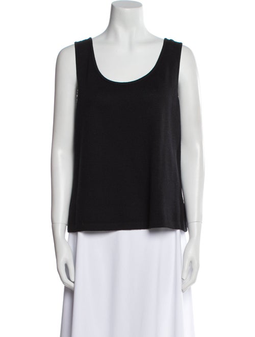 St. John Caviar Wool Scoop Neck Top