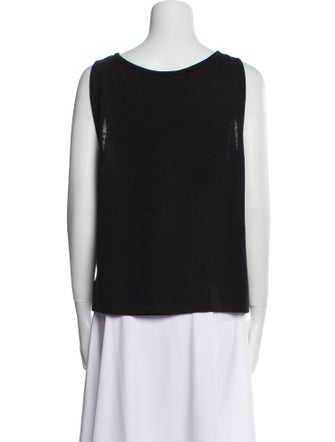 St. John Caviar Wool Scoop Neck Top
