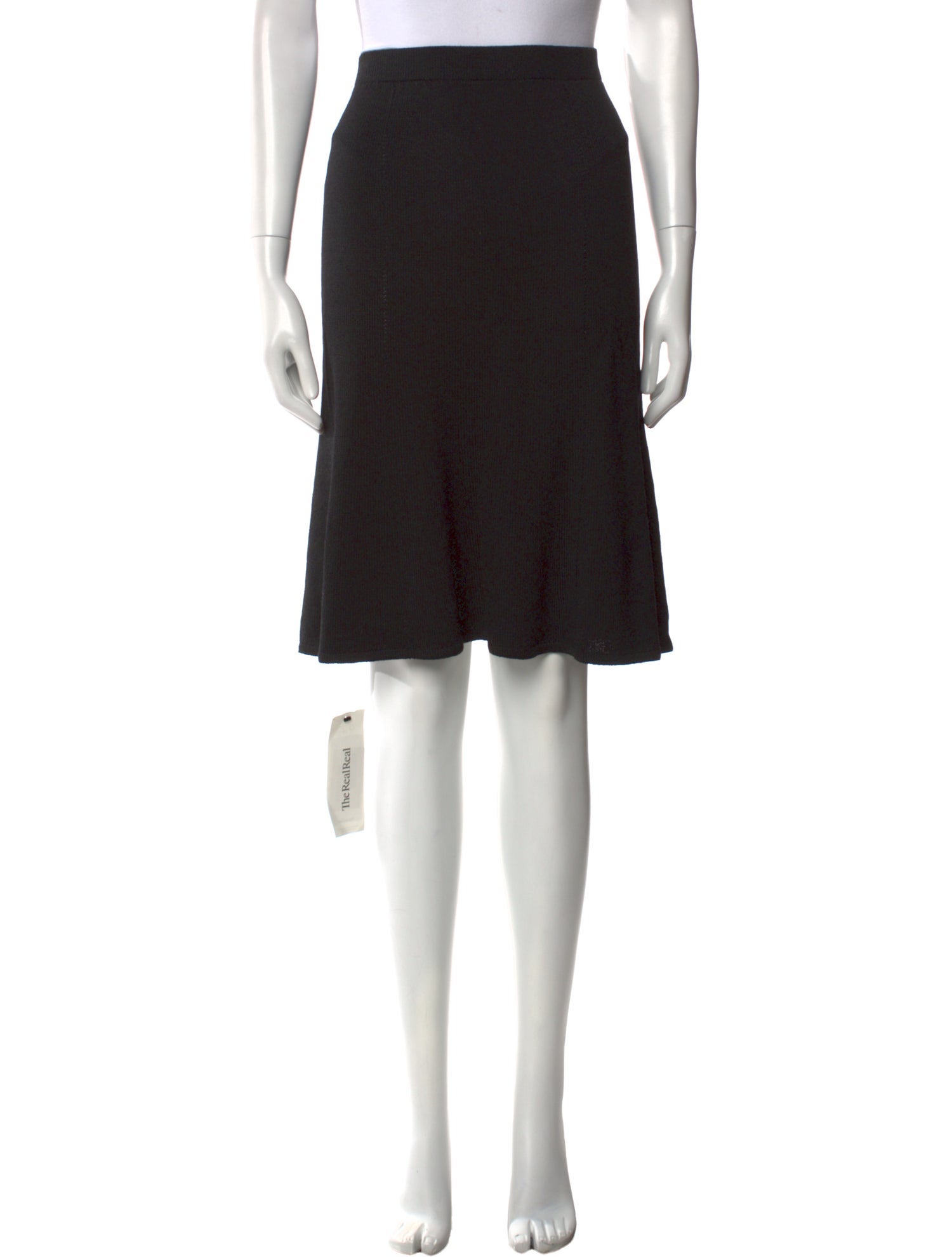 St. John Caviar Wool Knee-Length Skirt