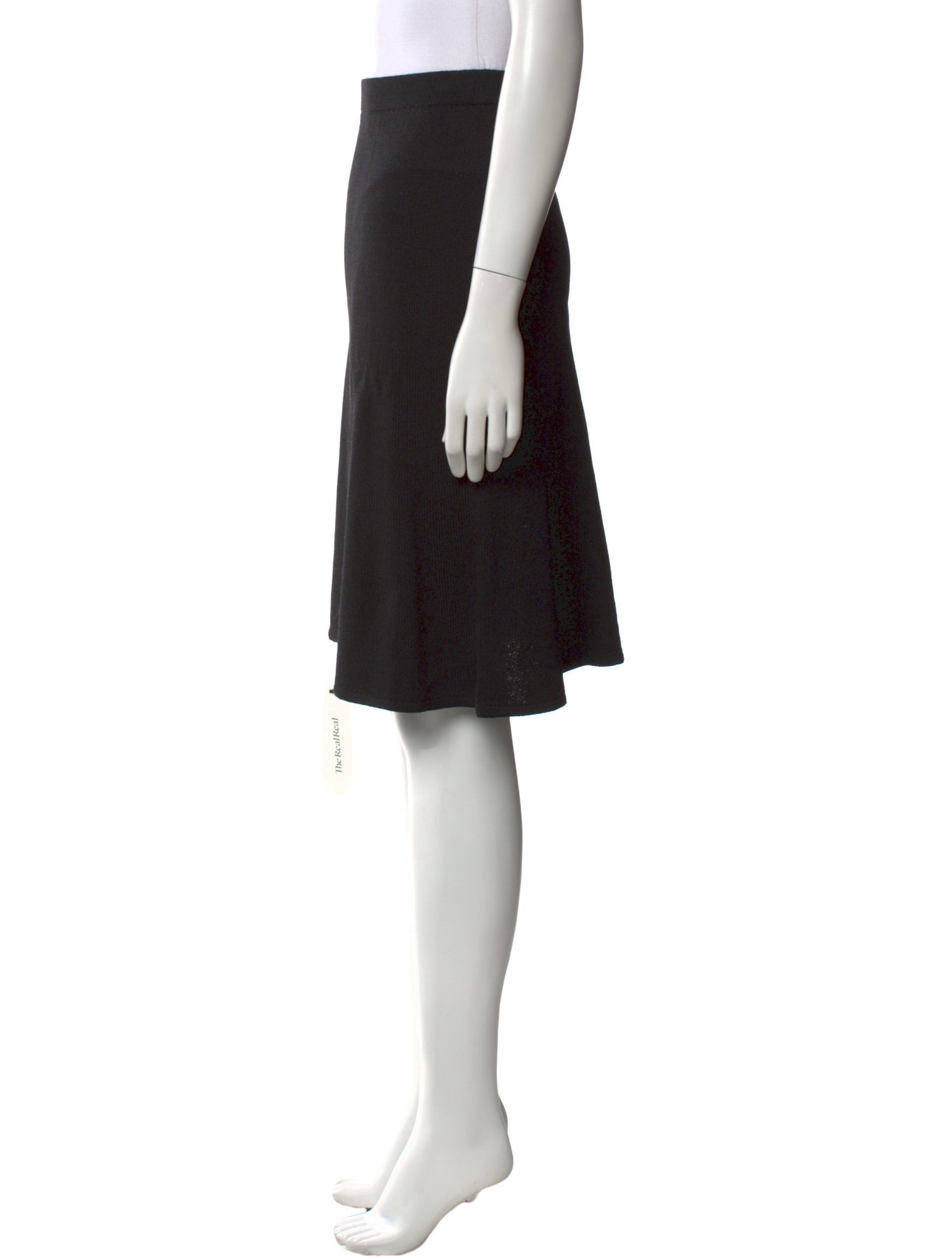St. John Caviar Wool Knee-Length Skirt