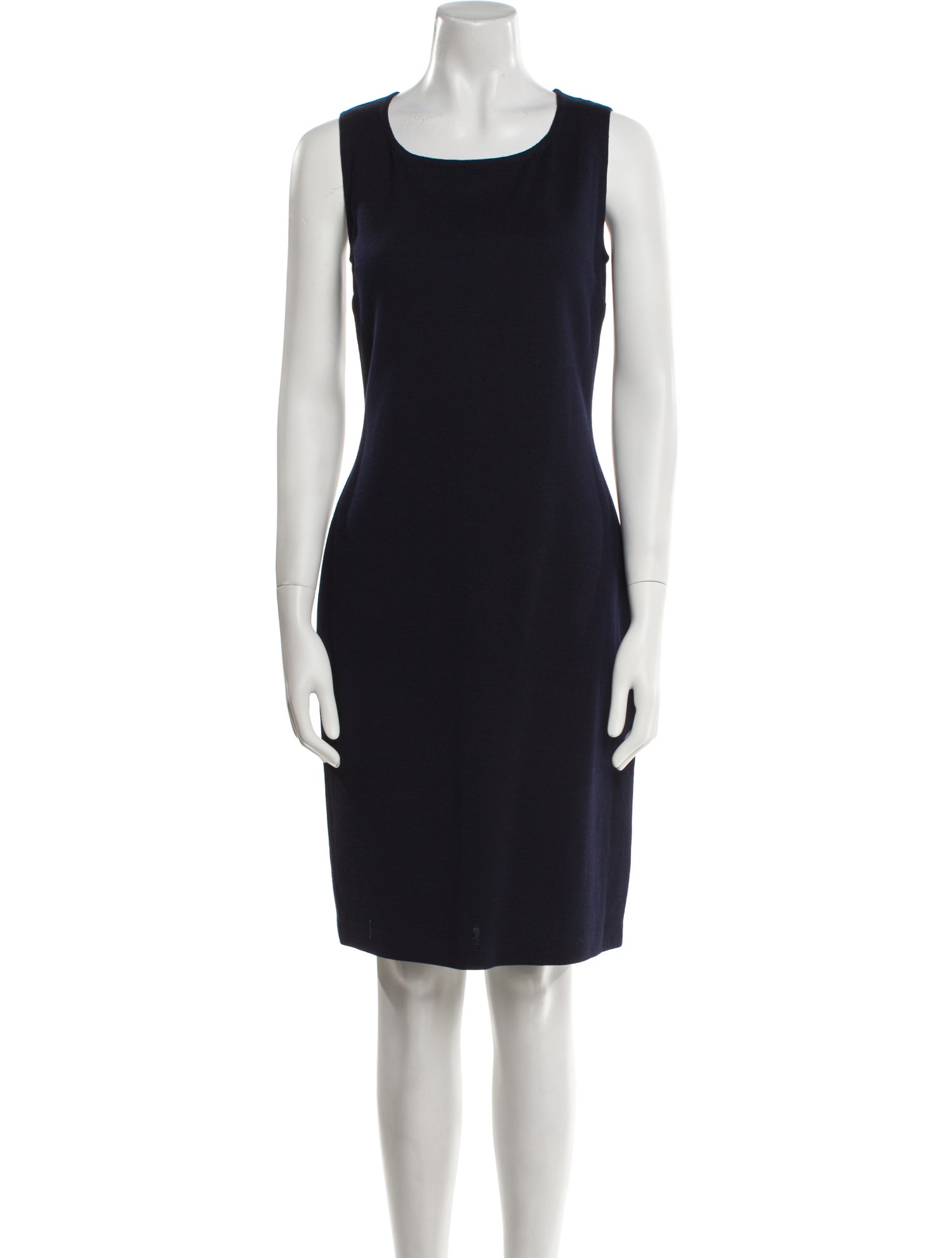 St. John Caviar Scoop Neck Knee-Length Dress