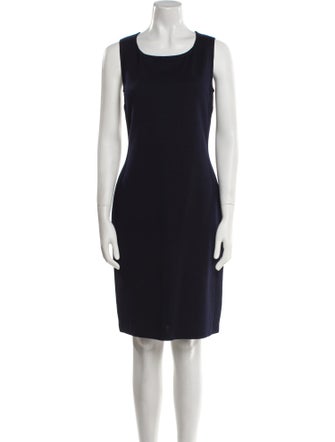 St. John Caviar Scoop Neck Knee-Length Dress