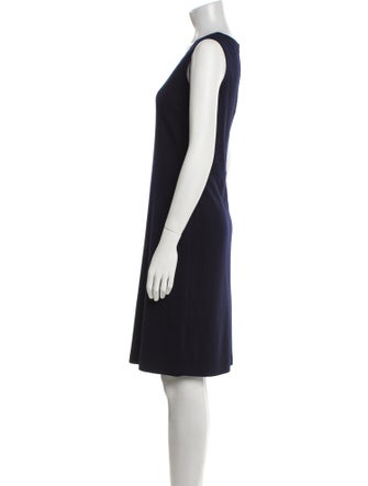 St. John Caviar Scoop Neck Knee-Length Dress