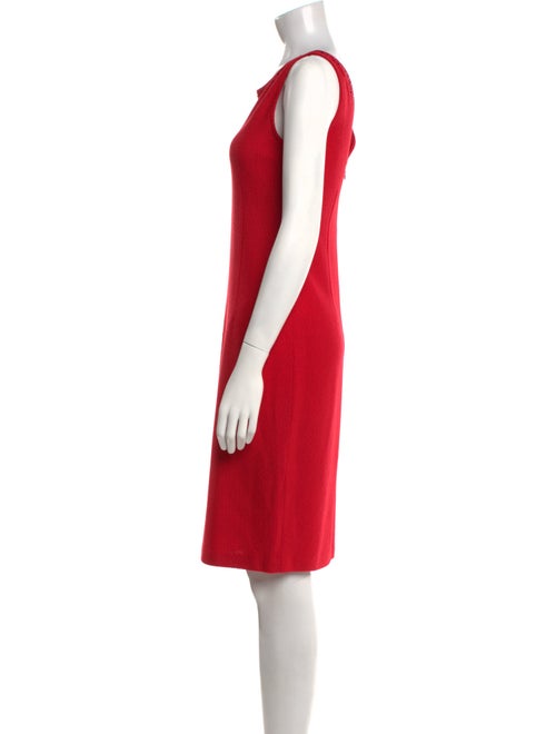St. John Caviar Scoop Neck Knee-Length Dress