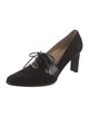 St. John Suede Leather Trim Embellishment Pumps