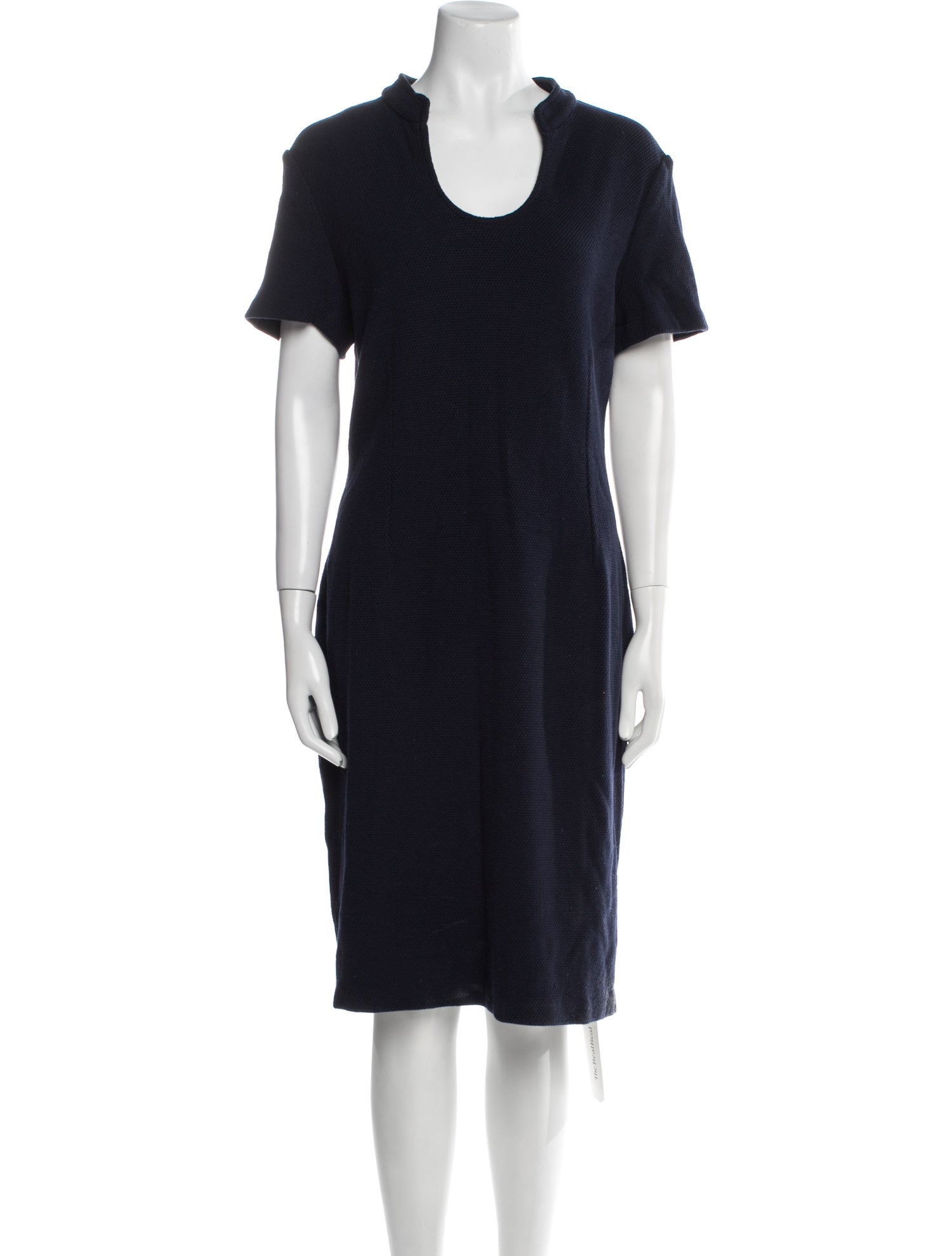St. John Caviar Wool Knee-Length Dress
