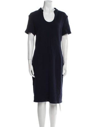 St. John Caviar Wool Knee-Length Dress