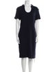 St. John Caviar Wool Knee-Length Dress