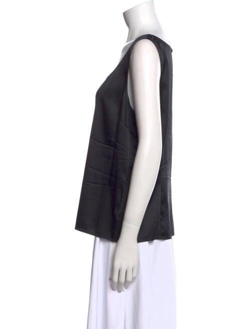 St. John Caviar Silk Square Neckline Top