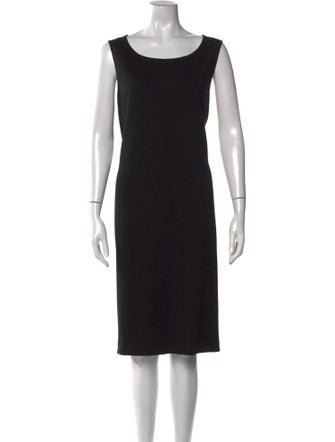 St. John Caviar Scoop Neck Knee-Length Dress