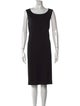 St. John Caviar Scoop Neck Knee-Length Dress