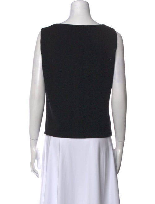 St. John Caviar Scoop Neck Sleeveless Crop Top