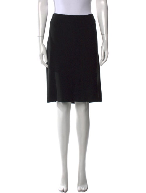 St. John Caviar Wool Knee-Length Skirt