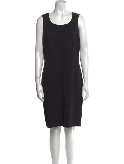 St. John Caviar Scoop Neck Knee-Length Dress